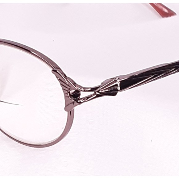 Eyeglasses Bronze Tone Art Deco Style Metal Frame Oval Prescription Lens - Picture 3 of 8